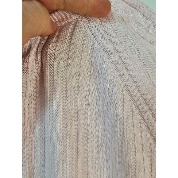 Eileen fisher Italian yarn pink ribbed oversized sweater side slit PS PETITE S - Picture 5 of 7